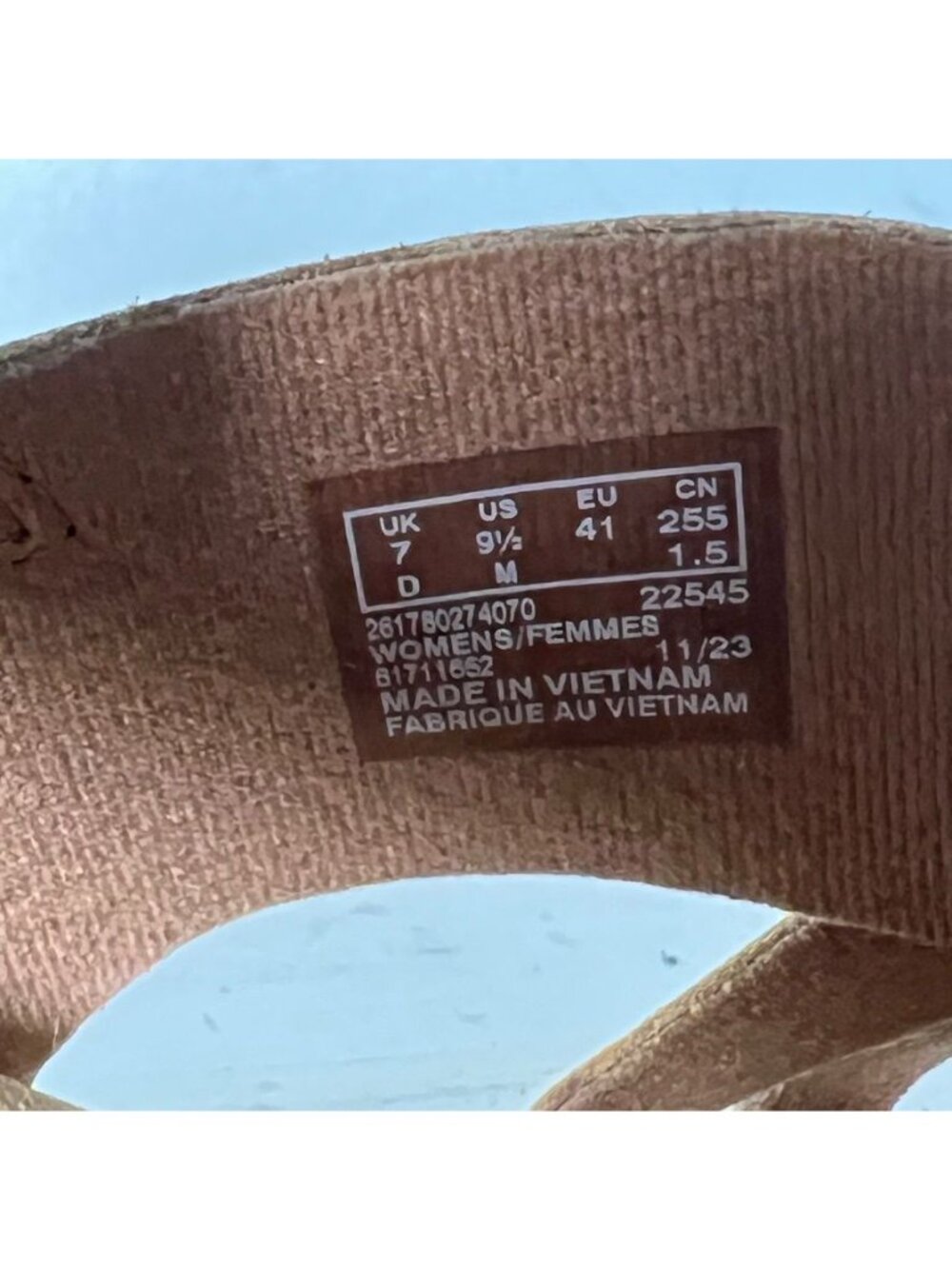 Clarks Collection Women’s 9.5 Tan Leather Strappy Cork Wedge Sandals Resort - Picture 7 of 12